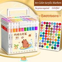 1 Box Of Acrylic Marker Pens, Art DIY Graffiti Pens, Color Painting Watercolor Art Marker Pen Set, Acrylic Marker Pens For Art Painting, Waterproof And Quick Drying, Very Suitable For Graffiti And School Painting (Three Styles Of Pens Are Randomly Shipped)