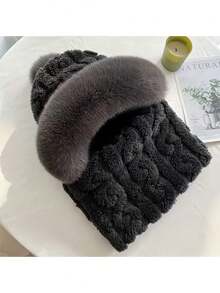 1PC Winter Essential Velvet Hat – Luxuriously Soft & Windproof Design, Cozy Cold-Weather Headwear Perfect For Shielding Against Chilly Winds, Retaining Warmth During Daily Commutes & Elevating Outdoor Activity Outfits - Black - View 7