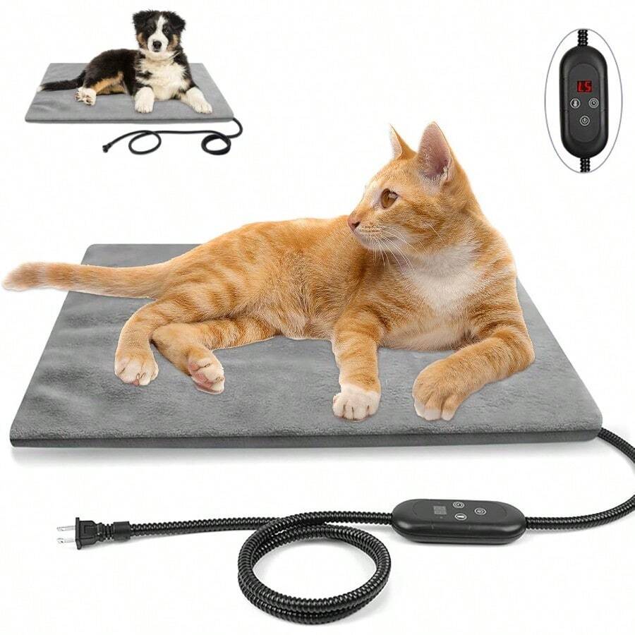 zxr Almohadilla Térmica para Mascotas Tapete Eléctrico para Calentar Mascotas para Gatos y Perros 6 Temperaturas y 4 Temporizadores Ajustables Impermeable Manta de Calentamiento para Mascotas 300*500mm89 - 300500 mm - Ver 1