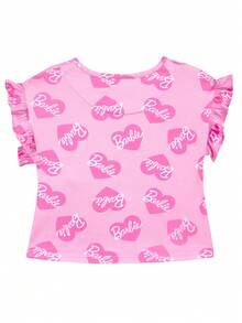 Playera Barbie Rosa con Volantes en Hombros - Rosa - Ver 7