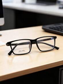 1副简约时尚黑色TR90眼镜框 - 经典方形，适合办公室佩戴，轻盈百搭，日常百搭 - A - 查看 1