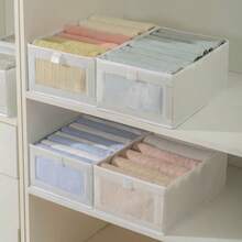 1 Stück große faltbare Kleidungsaufbewahrungsbox, multifunktionale Schubladenaufbewahrungsbox mit Deckel, transparentem Fenster, geeignet für Kleiderschrank, Schlafzimmer, Studentenwohnheim, Heimdekoration