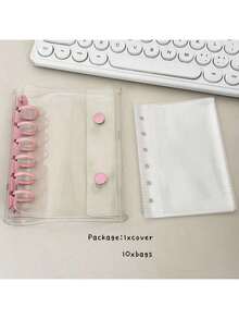 Carpeta de anillas sueltas A7, adecuada para libros de colección K-Pop, caja con tapa de 6 anillas con diseño de macarrón, 10 bolsas de almacenamiento DIY, caja de almacenamiento de revistas de hojas sueltas - Multicolor - Ver 6