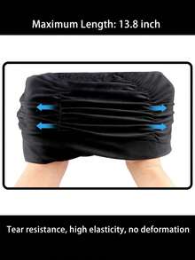 1pc Waterproof Black Fitness Swimming Cap,Cloth Swimming Caps,Pressure-Free Gentle Cloth Swim Cap, High Stretch Fabric Without Tightening Head, Premium Swimming Cap - Multicolor - View 3