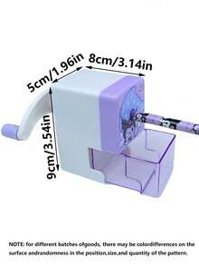 Sanrio 1Pc Kuromi Hand Crank Pencil Sharpener Cinnamoroll Cartoon Theme No Battery Required Pencil Sharpener(Some Parts May Be Random)