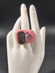 Contador manual portátil con forma de anillo, color macaron, pantalla digital hasta 99999, herramienta de conteo con forma de anillo, para uso doméstico/oficina, estadísticas de actividades/recuento de almacén/recuento de cuentas de oración, pequeño regalo de actividad, artículo esencial para el Ramadán - Multicolor - Ver 19