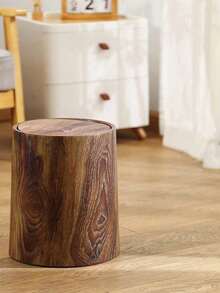 1pc Retro PP Trash Can, Kitchen Garbage Bin, Recycling Bin, Large Capacity Waste Basket For Bedroom, Living Room, Office - Multicolor - View 11