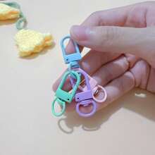 30/50pcs Colorful Zinc Alloy Small Buckle Keychain, DIY Spray Paint Keychain, U-Shaped Spring Clasp Metal Hanging Buckle Jewelry Accessories - Multicolor - View 10