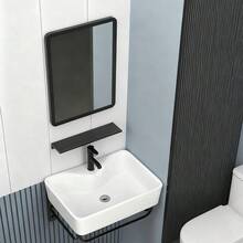 Rectangula Calidad Lavabos Alta Con Espejo+grifo Minimalista - Blanco - Ver 8