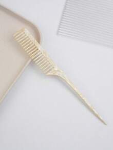 1/3支装 简约大理石纹理醋酸纤维素长柄尖尾梳，防静电，温和护发，易于梳理头发，美发造型工具，发饰 - 彩色 - 查看 5