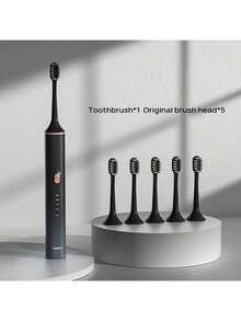 Lenovo Bàn chải đánh răng điện A1PRO pin siêu dài, chống nước IPX7, đầu bàn chải chăm sóc nướu nhạy cảm, kiểm soát áp suất thông minh để ngăn ngừa va chạm răng, 4 chế độ làm sạch, sử dụng 30 ngày + Nhắc nhở đặt lại vùng - màu đen - Xem 1