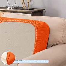 subrtex - Funda de cojín elástica Suave para sofá, Funda de Asiento de Elastano, Adecuada para 1-2-3 Asientos, Repuesto para Protector de Muebles (, )(Mediano Naranja) - Multicolor - Ver 4