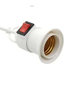 Extensión Eléctrica Flexible con Socket Interruptor Switch Porta Lampara para Foco Clavija Polarizada 5 METROS - Blanco - Ver 1