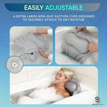 Almohadas de baño para soporte de cuello y espalda de bañera - Almohada de baño para bañera - Almohada de baño para reposacabezas - Almohada de spa para bañera y jacuzzi - Accesorios de bañera para mujeres - Cojín de baño para adultos - Gris - Ver 6