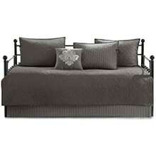 Park - Juego de Funda de Cama de algodón de Doble Cara diseño clásico de cabaña para Todas Las Estaciones con faldón de Cama Fundas a Juego Almohada Decorativa 75 x 39 Pulgadas Quebec - QuebecGrisOscuro - Ver 9