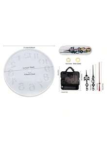 Premium Round Silicone Resin Clock Mold - 1PC Zodiac/Roman Numerals/Numbers/Cutout Design - DIY Epoxy Clock Making Kit For Wall Decor - Non-Stick & Bubble Free Home Decoration Craft Mold - White - View 3