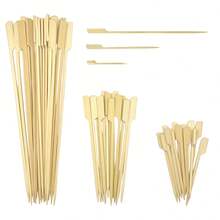 50/100pcs 9/15/25cm Barbecue Skewers, Suitable For Barbecue, Fruit, Cocktail Decoration, Iron Pot Roasted Meat, Cotton Candy, Disposable Grilling Tools, Suitable For BBQ, Ramadan, Holiday Parties - Multicolor - View 10