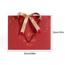 Customized Gift Bag, Customized Text, Red With Gold Bow, Fashionable And Exquisite, Suitable For Weddings, Valentine's Day, Birthdays, Gifts For Friends And Family, Customized Gift Packaging Bag - Multicolor - View 9