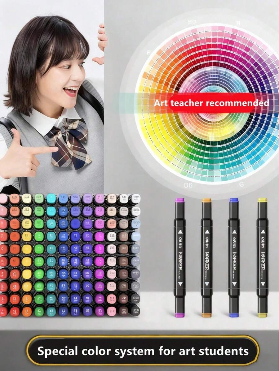 48/60/80/120/168pcs Christmas Handmade Dual-Tip Colored Art Markers Set, Quick-Dry Waterproof Permanent Markers Suitable For Glass, Wood, Metal And More, Great For Artists, Adult Coloring, Sketching, Illustration, Card Making, Christmas & New Year Gifts, Refillable