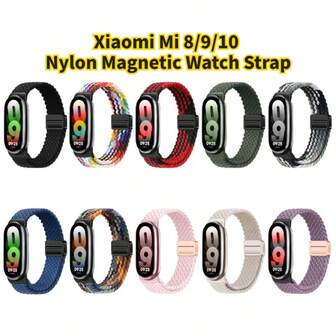 兼容小米手环10/9/8的尼龙表带，高品质透气运动腕带，智能手表配件，舒适耐用
