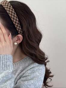 1件新款格子波点布艺发箍，海绵发圈配饰，时尚百搭，冬季时尚单品，适合日常佩戴 - 彩色 - 查看 7