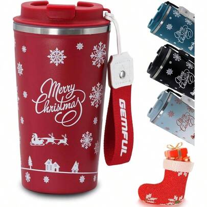 Coffee To Go Insulated Travel Mug Tumbler Cup Her Or Him 17oz Double Walled Vacuum Leak Proof Coffee Mug Hot Drinks Xmas Gifts Red