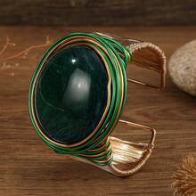 Handmade Heavy Industry Bead Weaving, Winding, Aluminum Wire Stretching, Plastic Resin, Mibo, West Asia, Middle East, Banquet Vacation, Fashionable Retro Popular Bracelet