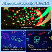 Proyector de Estrellas para Ni?os, Proyector de Luces Dinosaurio\/Estrellas\/Espacio, 3 Temas,10 Colores Luces Nocturnas Giratorias de 360, Perfecto para Regalos de Cumplea?os\/Navidad\/Dormitorio - Blanco - Ver 2