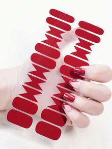 22 miếng dán móng tay dạng gel bán khô, màu be thạch, chất lượng salon, bền lâu, cần dùng đèn UV để làm khô móng. - Màu be - Xem 5