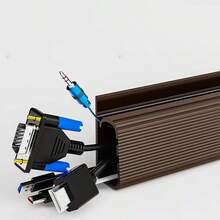 40cm Under-Desk Cable Management, Under-Desk Cable Conduit, Easy-To-Install Self-Adhesive Cable Manager, Cable Management, Screwless Cable Management Kit For Home And Office, Teen And Pet Protection, Easy-To-Install Desktop Cable Organizer.