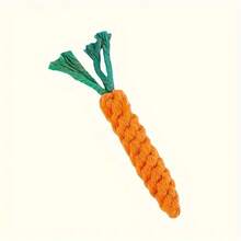 1个胡萝卜形宠物磨牙玩具，编织绳材质，适合磨牙和互动玩耍，适合所有犬种和体型。 - 橘色 - 查看 2