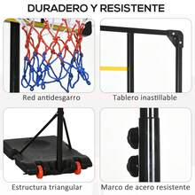 SPORTNOW Canasta de Baloncesto Altura Ajustable 178-208 cm con Ruedas Aro de Baloncesto para Adolescentes y Adultos con Base Rellenable para Exterior 75x56x210-240 cm Amarillo y Negro - Negro - Ver 7