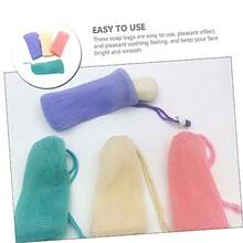 Beavorty Bolsa De Malla Para Jabón 4 Piezas Red De Jabón Para Crear Espuma Bolsa Colgante Para Barras De Accesorio De Baño Para Limpieza Facial Y Duchas - coloresvariados - Ver 5