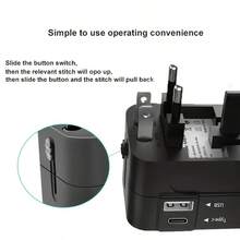 1个通用旅行适配器，带1个USB接口和1个Type-C充电接口 - 适用于美国、欧盟、英国、澳大利亚的交流电源插头转换器 - 5V直流输出，USB 2.4A/2.1A，旅行充电解决方案|小巧设计|坚固耐用