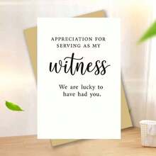 1 pieza Tarjeta de felicitación sincera "AGRADECIMIENTO POR SERVIR COMO MI TESTIGO" con sobre (11cm x 16cm / 4.33in x 6.29in) - Diseño de tipografía minimalista, perfecta para agradecer a un testigo de boda, Tarjeta de felicitación | Tarjeta de agradecimiento por ser testigo de boda | Tarjeta de felicitación de papel - Multicolor - Ver 5