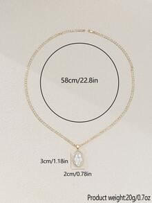 1pc 14K Gold Plated Double-Sided Embossed Guadalupe Virgin Mary Jesus Cross Pendant Necklace, Suitable For Daily Wear, Christian Religious Jewelry, Luxury Gift - Gold - View 2