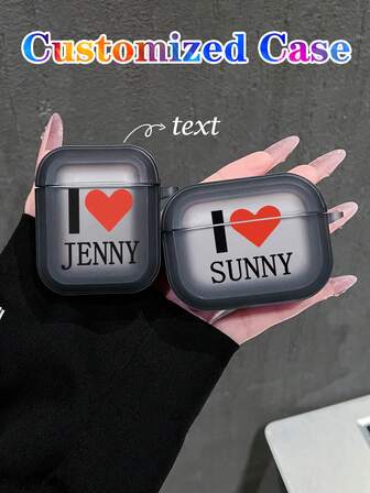 1 pieza Funda protectora de auriculares personalizable con diseño de corazón rojo, transparente y mate, a prueba de golpes, compatible con 2/3/4, Pro/Pro 2, minimalista y de uso diario premium, adecuada como regalo para ti mismo, tu novia o novio