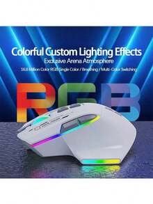 Acer Mouse gaming presisi tinggi OMW950 Plus memiliki beberapa pengaturan sensitivitas DPI untuk memenuhi kebutuhan game FPS/MOBA, desain pencahayaan RGB, pelacakan kecepatan tinggi dan respons latensi rendah, serta antarmuka nirkabel dual-mode berwarna putih. - Nirkabel mode ganda putih - View 3