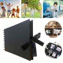 1本牛皮纸剪贴簿相册，适用于婚礼宾客签名册、周年纪念册、礼物、毕业纪念册、家庭DIY剪贴簿、手工纸DIY、圣诞节、感恩节、新年礼物