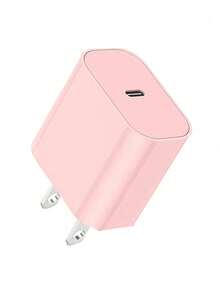 20W PD USB-C 墙式充电器，配备 6.6 英尺/3.3 英尺 USB-C 转 Type-C 数据线，兼容 17/16/15/Pro/Pro Max、Galaxy S25/S24/S23/S22/S21/S20/Ultra/Note 20/10，支持 20W PD 快充，粉色 - 美規A型插(110-127V) - 查看 8