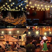 8pcs Solar Hanging Firework Lights 480 LED Solar Powered Outdoor Sparkling Starburst Sphere Lights 8 Modes Fairy Light For Patio - 8PCS暖色 - 查看 5