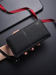 Men's Soft Leather Clutch Bag, Large Capacity Business Handbag, Gift For Father/Boyfriend - Multicolor - View 11
