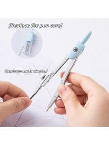 Esta brújula de metal con mango de tornillo es fácil de usar, y el repuesto también es sencillo de reemplazar. Se puede utilizar para dibujar círculos o arcos, así como para medir longitudes. Es un suministro de oficina esencial para los estudiantes durante la temporada de regreso a clases de primavera. - Unitalla - Ver 3