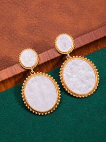 1 Pair Exclusive Geometric Disc Earrings, Romantic French Palace Style - Disc Earrings - View 2