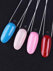 50pcs Transparent Nail Polish Color Card Sticks With Rings - Oval, Round And Fan Shaped Nail Polish Display Sticks For Manicure Training, Salon Color Testing And DIY Nail Art Learning Kit - Clear - View 4