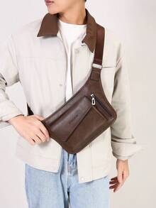 2026 New PU Soft Leather Messenger Bag, Men's Business Bag, Shoulder Bag, Fashionable Retro Briefcase, Business Commuter Bag, Gift For Boyfriend, Father, Birthday, Valentine's Day, Father's Day, Christmas, Teacher's Day - one-size - View 5