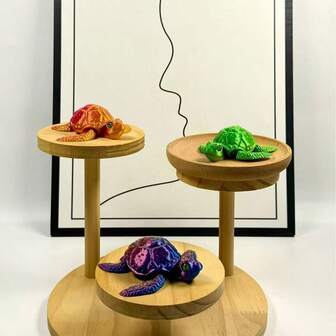 3D打印彩色海龟摆件，关节可活动，多色可选，适用于桌面、鱼缸、景观装饰