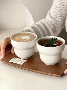 Elegant White Ceramic Coffee Cup With Person Holding A Cup, Suitable For Office Latte, Cafe, Home Use As Mug/Cup/Tea Cup, Graceful And Generous Design - Multicolor - View 5