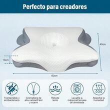 Almohada Memory Foam Cervical Almohada Ortopédica Ergonómica para Dormir Adecuada para Personas Que Duermen de Lado Espalda y Estómago con Funda de Almohada - Blanco1 - Ver 2