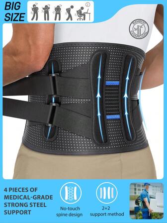 Back Brace Support For Lower Back Designed For Women & Men Provides Lumbar Support For Herniated Discs Heavy Lifting Breathable And Dual Adjustable Gym Accessories